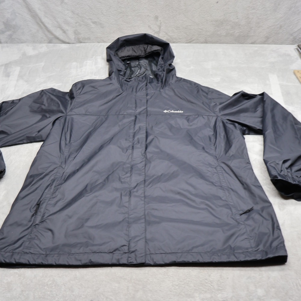 Columbia Jacket Women XXL Black Summit Lake Full Zip Waterproof Hooded Wind Rain